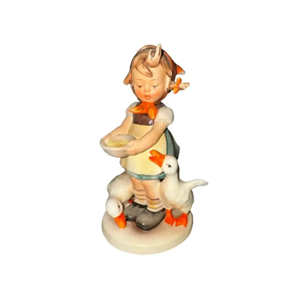 Vintage Copr. W Goebel Girl Hummel & Ducks Patient Figurine Ceramic 6.5